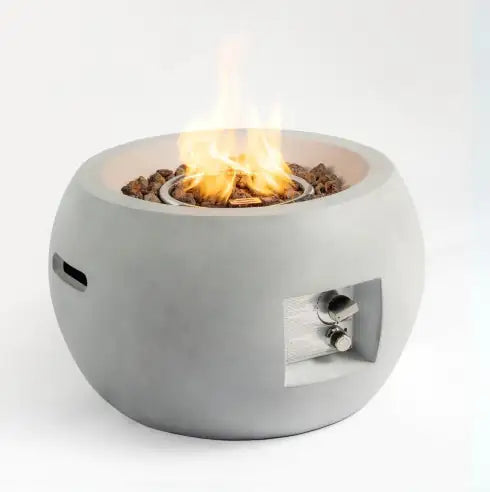 Sleek 24-inch Outdoor Fire Pit with Lava Rocks