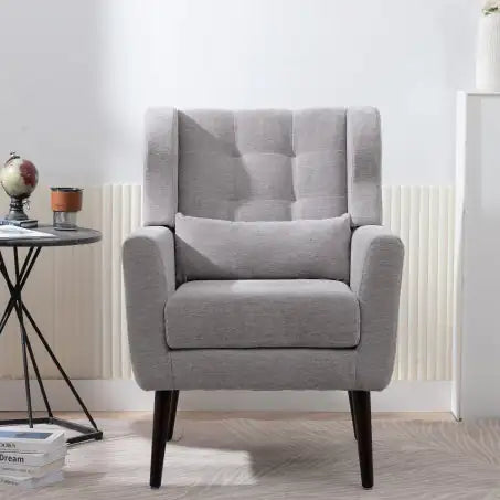 Comfortable Upholstered Lounge Chair with Pillows