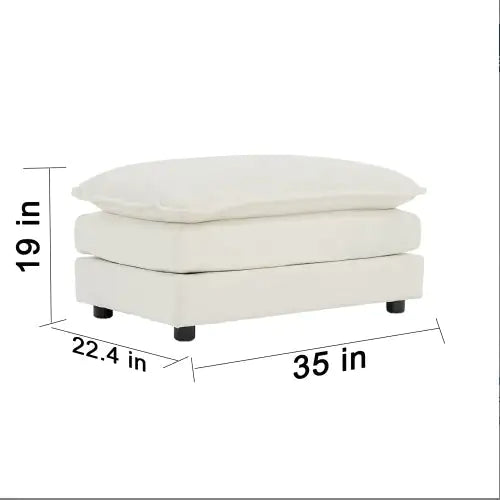 Chenille Two-Seater Sofa With 1 Footrest