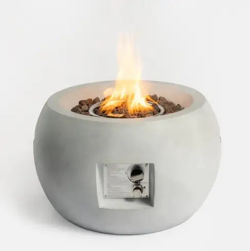 Sleek 24-inch Outdoor Fire Pit with Lava Rocks