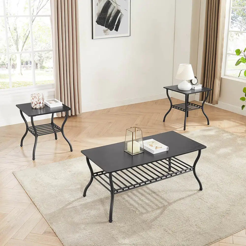 Contemporary 3 Piece Coffee Table Set