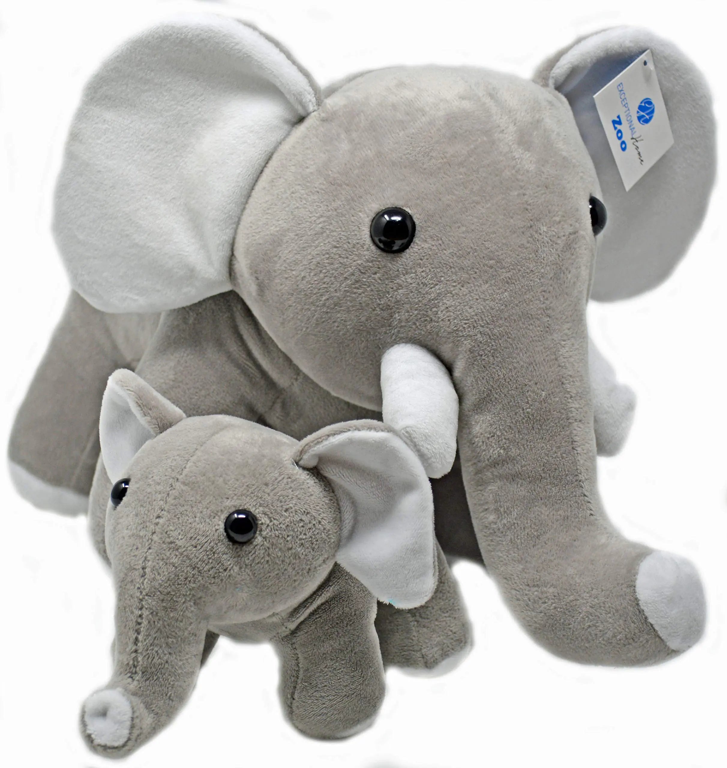Mother & Baby Elephant Plush Set, 17" for Girls & Boys