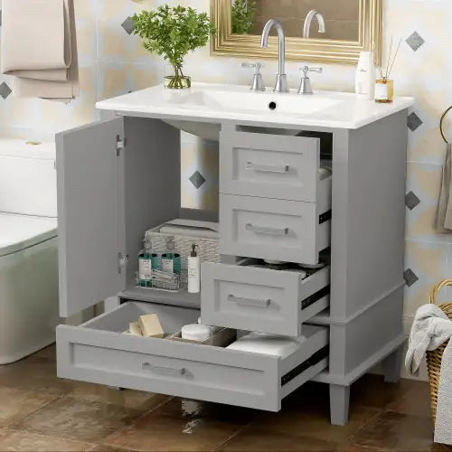 30" Modern Bathroom Cabinet With Sink Combo Set