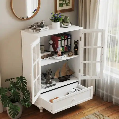 Minimalist White Buffet Cabinet