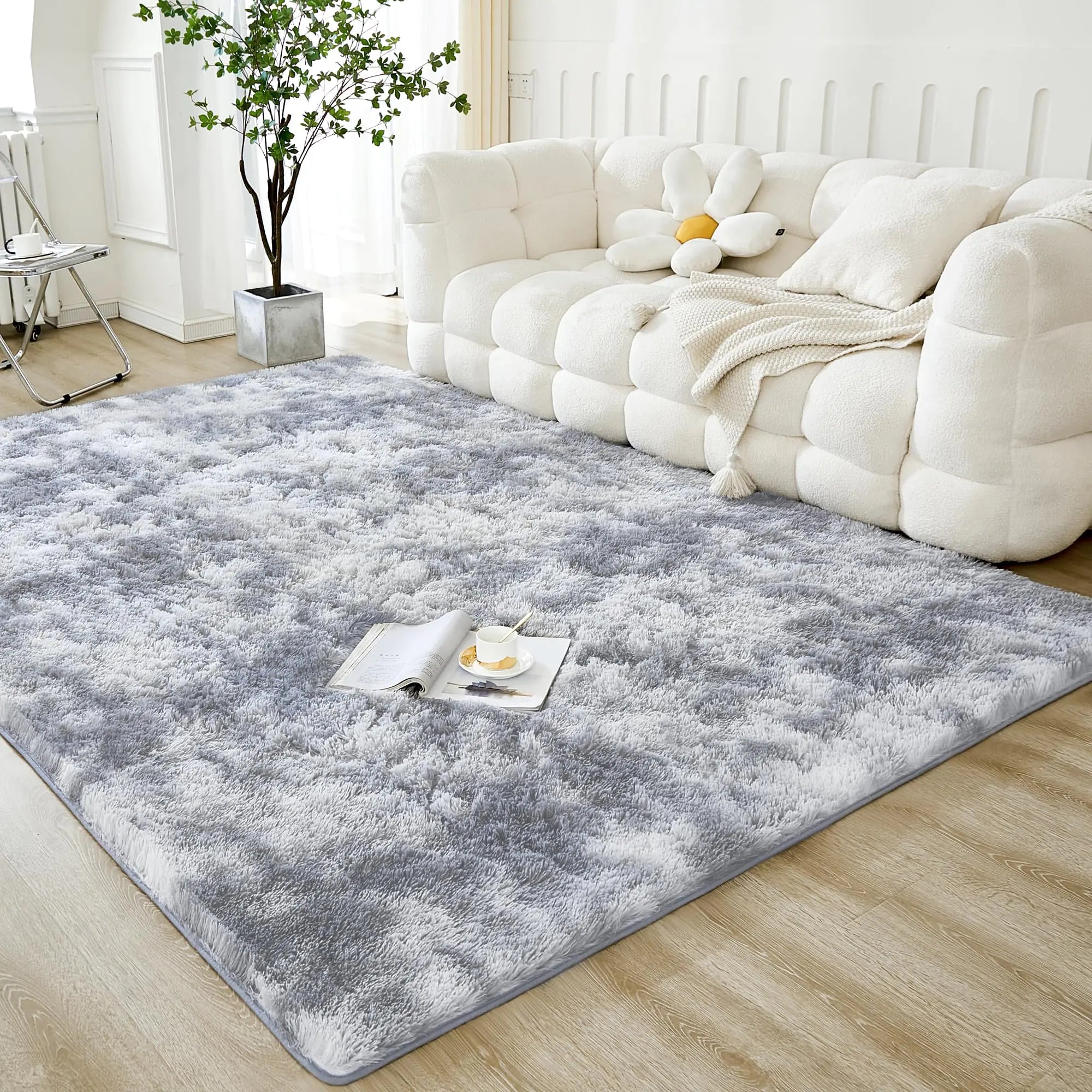 LuxeLite 3x5 Grey Shag Rug