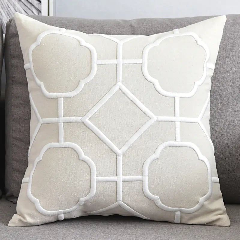 Chic Geometric Linen Pillow Cover