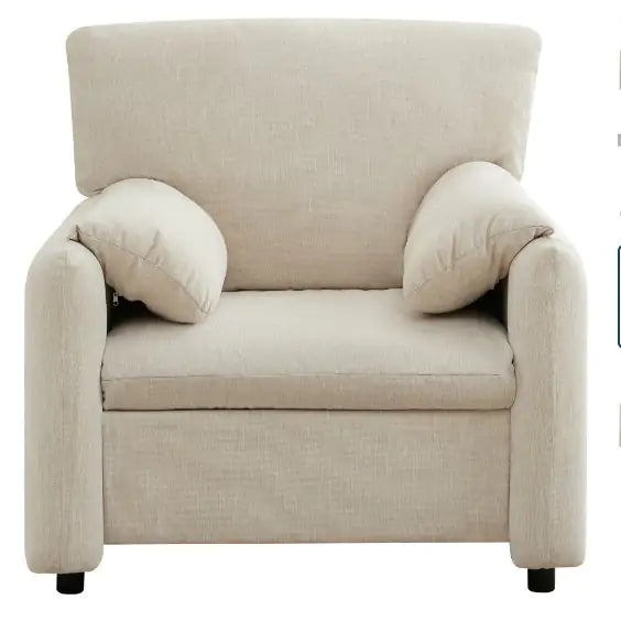 Contemporary Oversized Chenille Armchairs