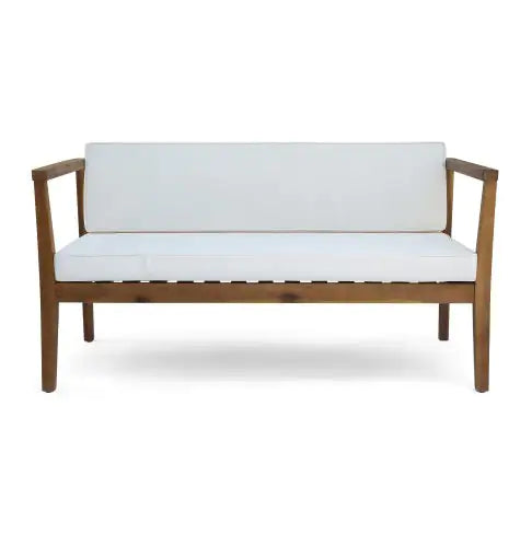 Outdoor 4-Seater Acacia Wood Chat Set With Coffee Table