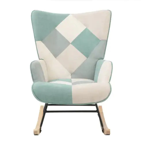 Accent Rocking Chair, Mid Century Fabric