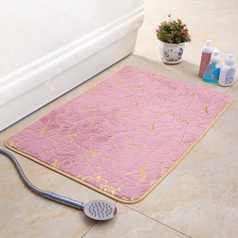 Fluffy Rabbit Design Bath Mat - Modern Rectangle Rug