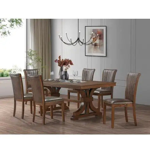 Rectangular Rubber Wood Dining Table For 6-8