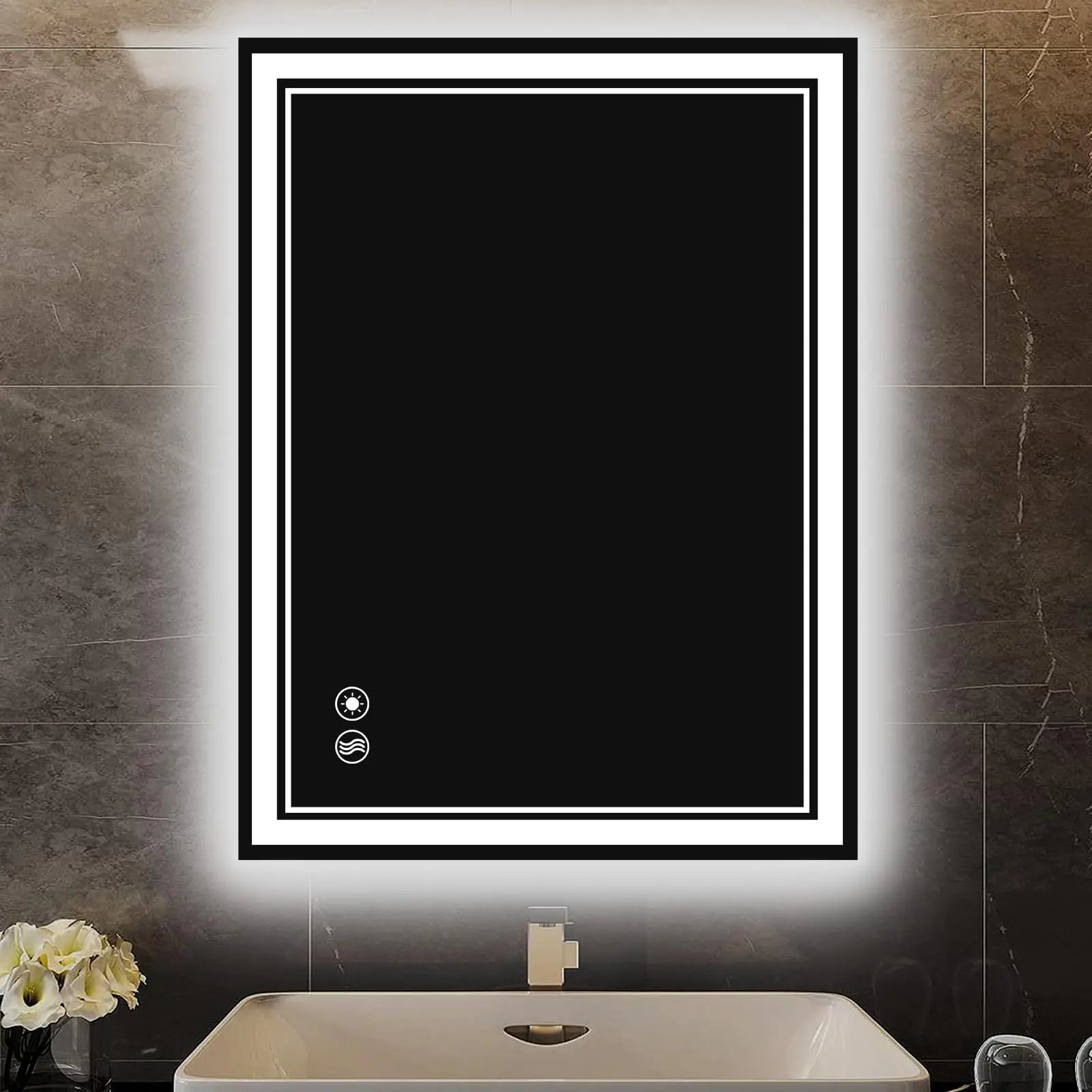 GETOVIN 24 x 32 LED Bathroom Mirror, Fogless