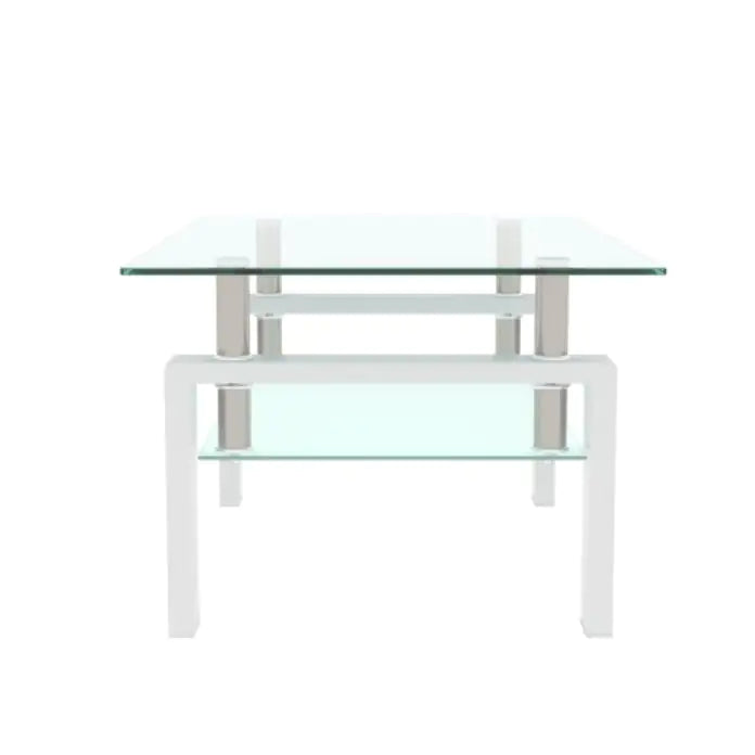 White Coffee Table, Clear Modern