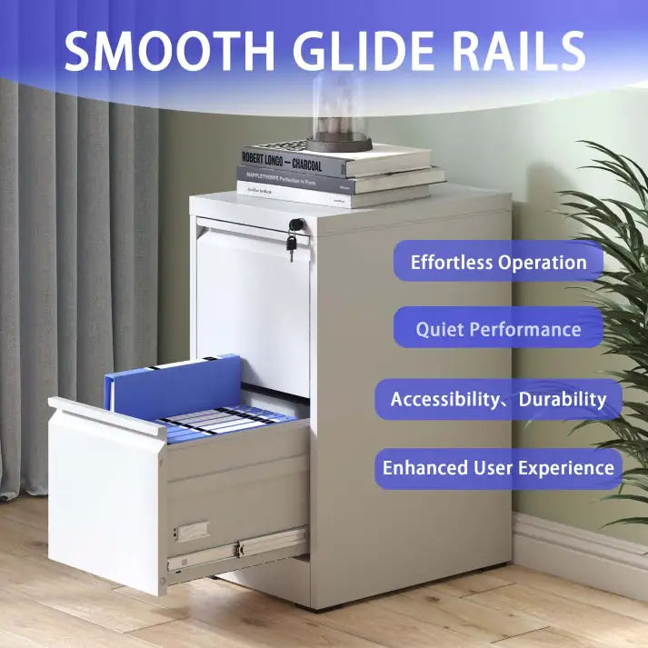 2 Drawer Metal Vertical File Cabinet With Lock