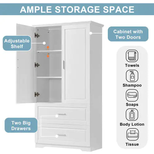 High Bathroom Storage Cabinet