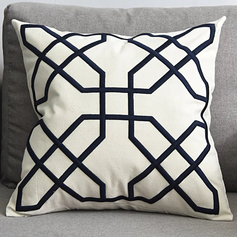 Chic Geometric Linen Pillow Cover