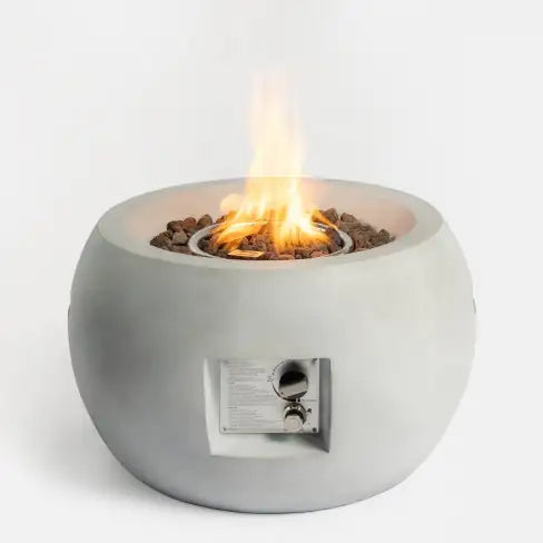 Sleek 24-inch Outdoor Fire Pit with Lava Rocks