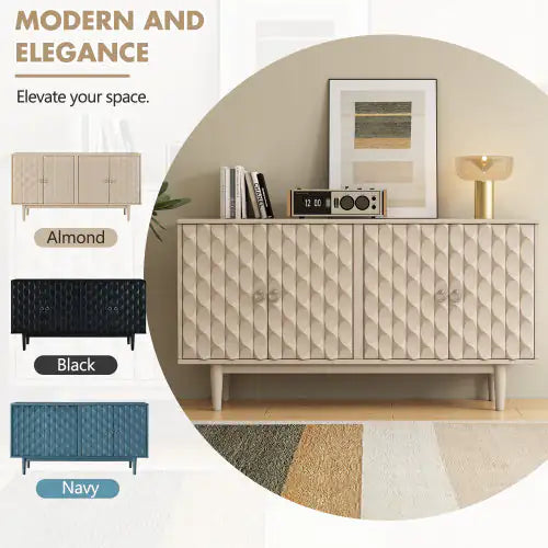 Modern 4-door Sideboard With Convex Doors