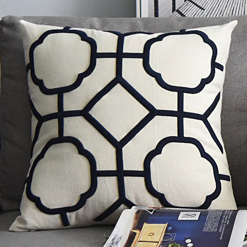 Chic Geometric Linen Pillow Cover
