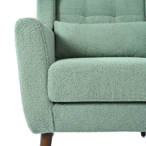 Modern Upholstered Chairs, Teddy Fabric Light Green