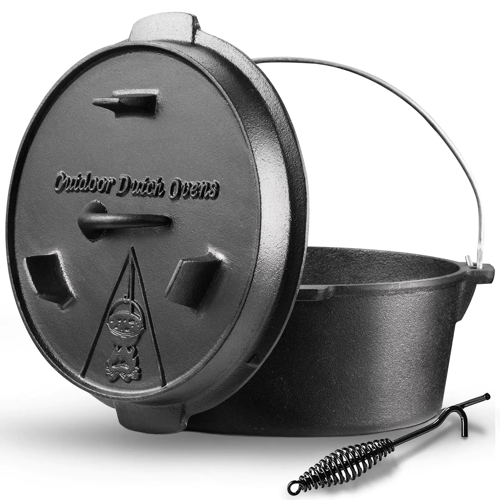 Camping Dutch Oven 9 Qt Pre-Seasoned Camping Cookware