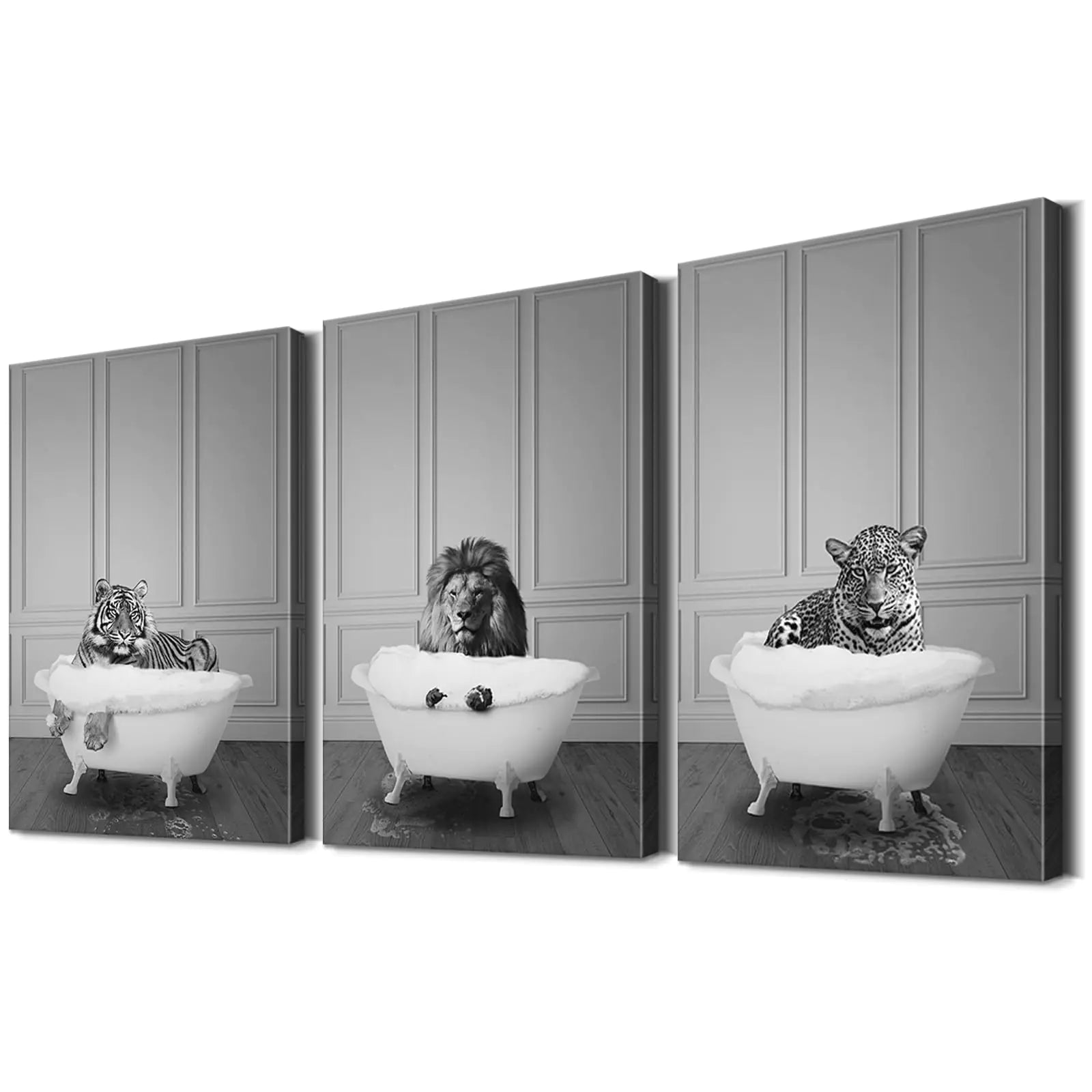 3 Pieces Funny Bathroom Wall Art