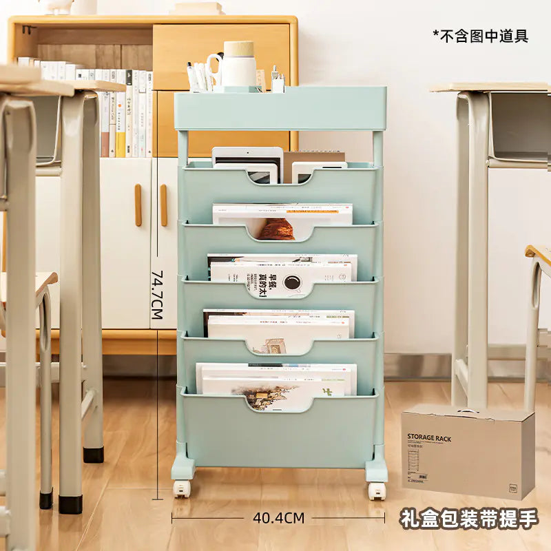 Mobile Plastic Desk Edge Bookshelf and Organizer