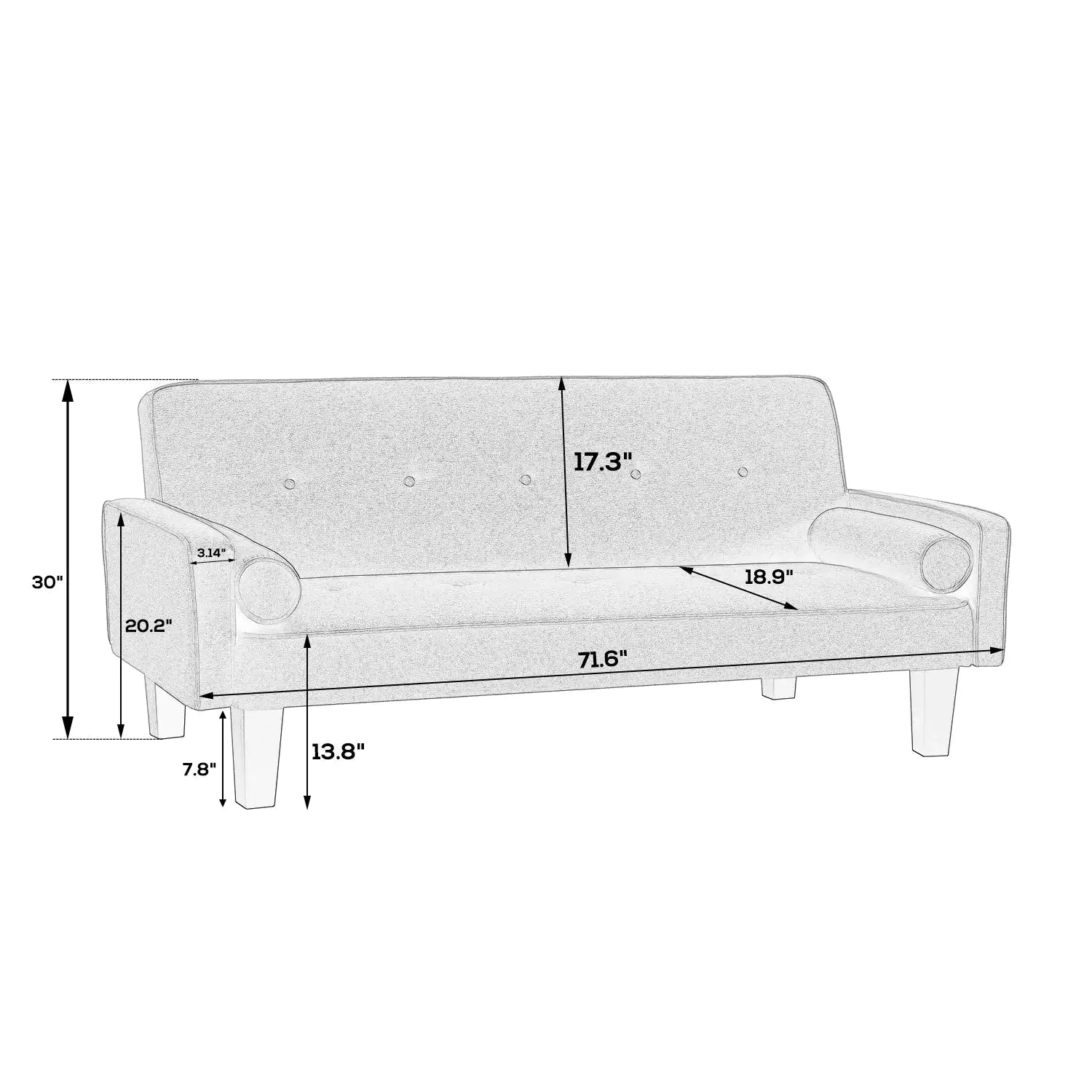 Medieval Love Seat Sofa Furniture with Pillows