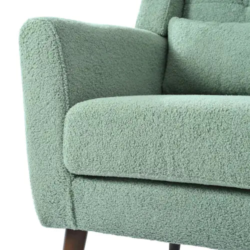 Modern Upholstered Chairs, Teddy Fabric Light Green