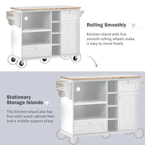 Kitchen Island Cart With Storage Cabinet
