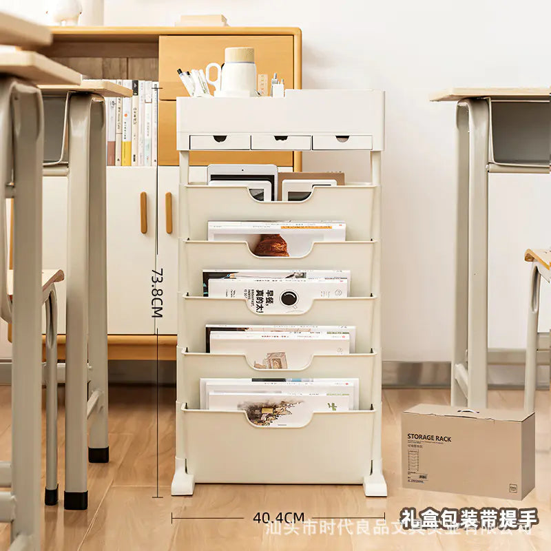 Mobile Plastic Desk Edge Bookshelf and Organizer