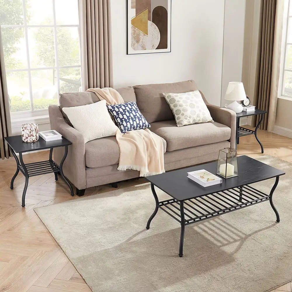 Contemporary 3 Piece Coffee Table Set