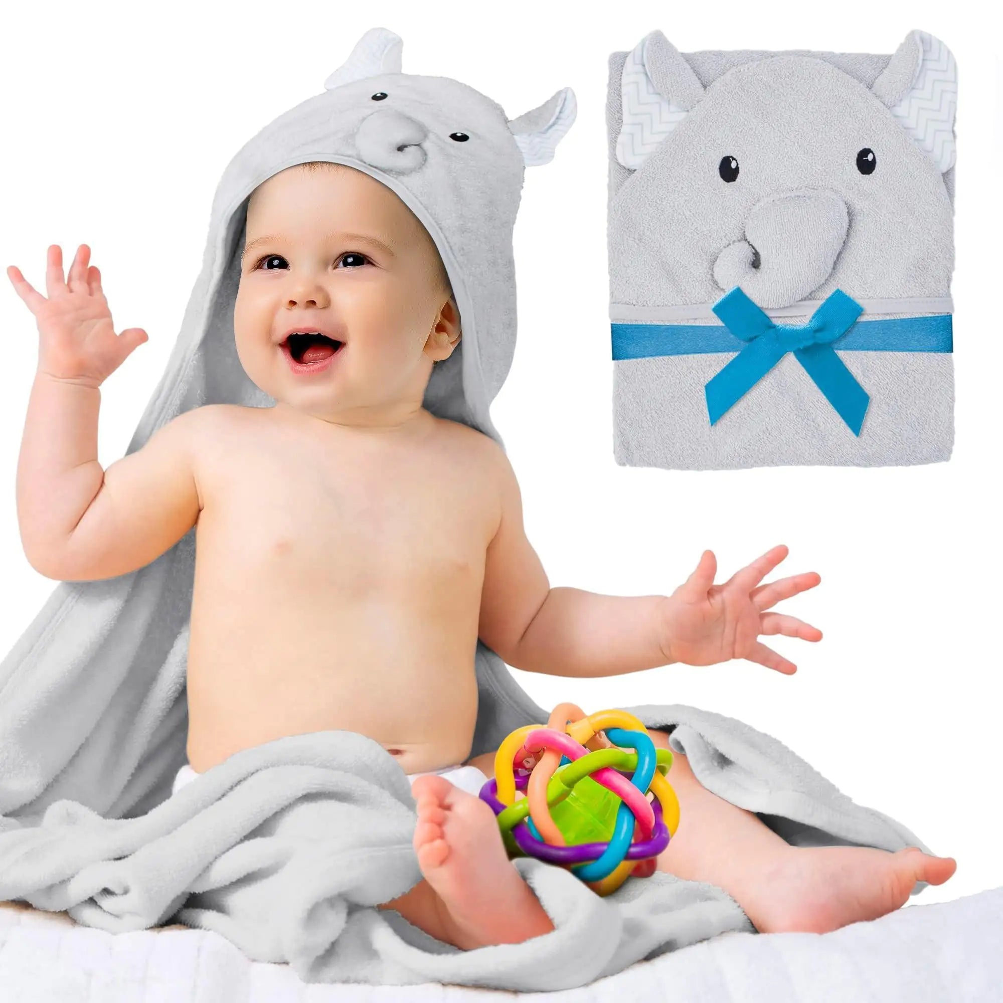 Hooded Baby Towels 33x33 Inch with Elephant Face