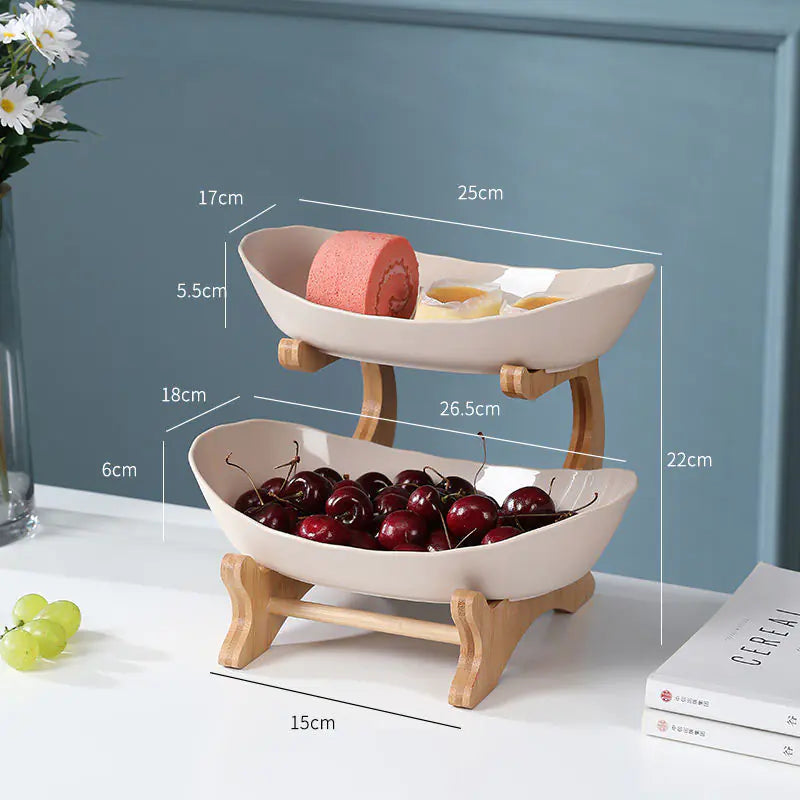Elegant Multi-Tiered Fruit and Snack Stand