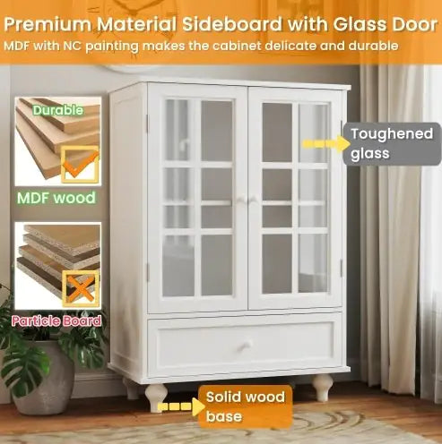 Minimalist White Buffet Cabinet