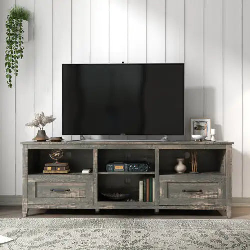 70 Inch Length TV Stand, With 2 Drawers