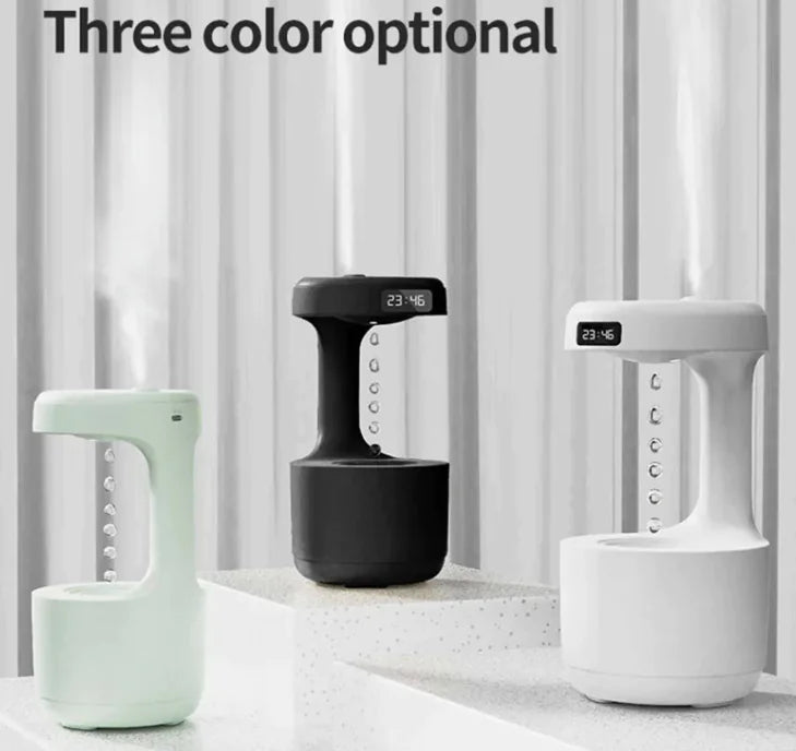 Water Drop Aroma Diffuser with Clock for Bedroom & Office
