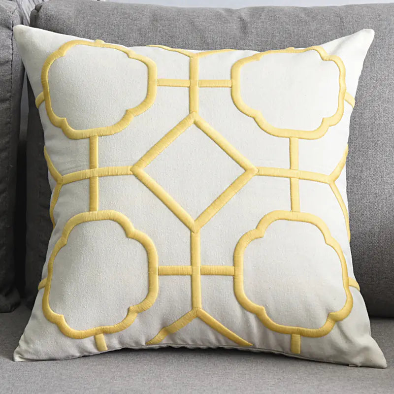 Chic Geometric Linen Pillow Cover
