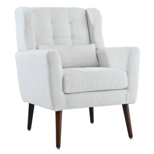 Modern Upholstered Chairs, Teddy Fabric White