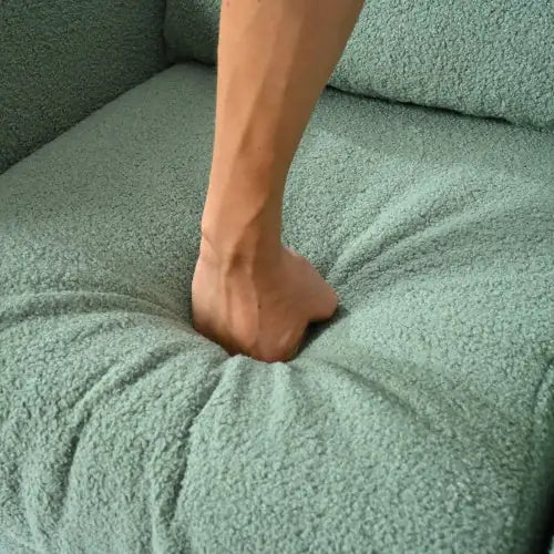 Modern Upholstered Chairs, Teddy Fabric Light Green