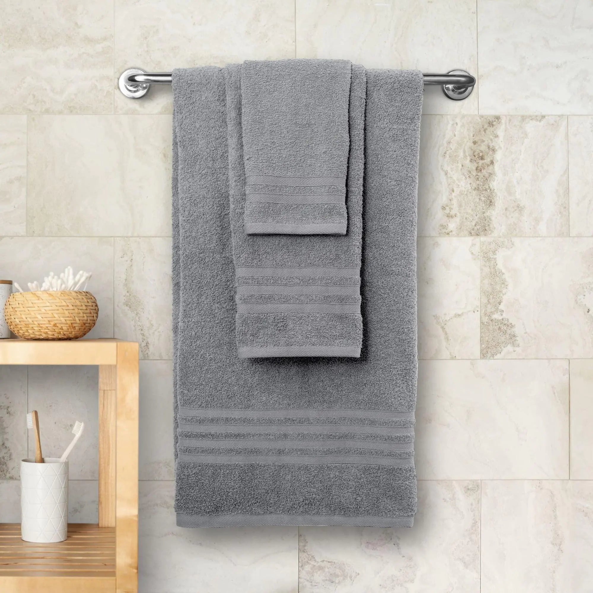 12 Pcs Bath Towel Set, 100% Cotton