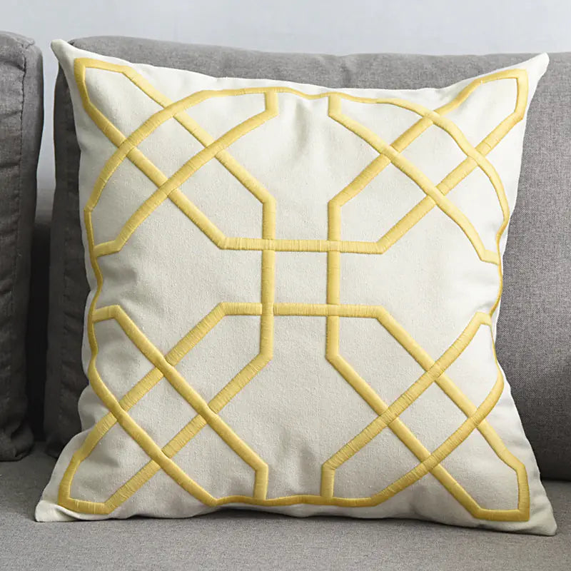 Chic Geometric Linen Pillow Cover