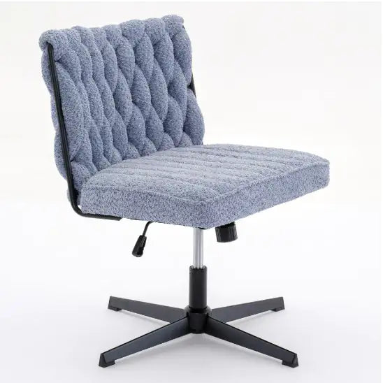 Blue Armless Stationary Desk Chair