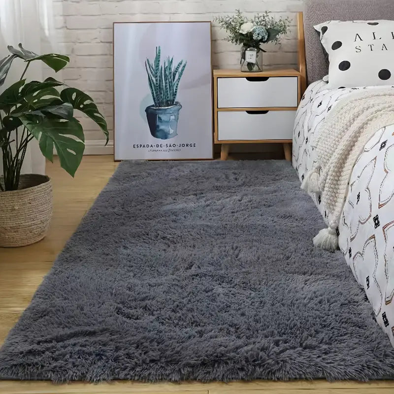 Soft Square Plush Rug and Decorative Throw Blanket 47x63in
