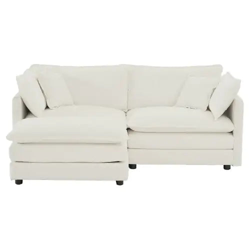Chenille Two-Seater Sofa With 1 Footrest