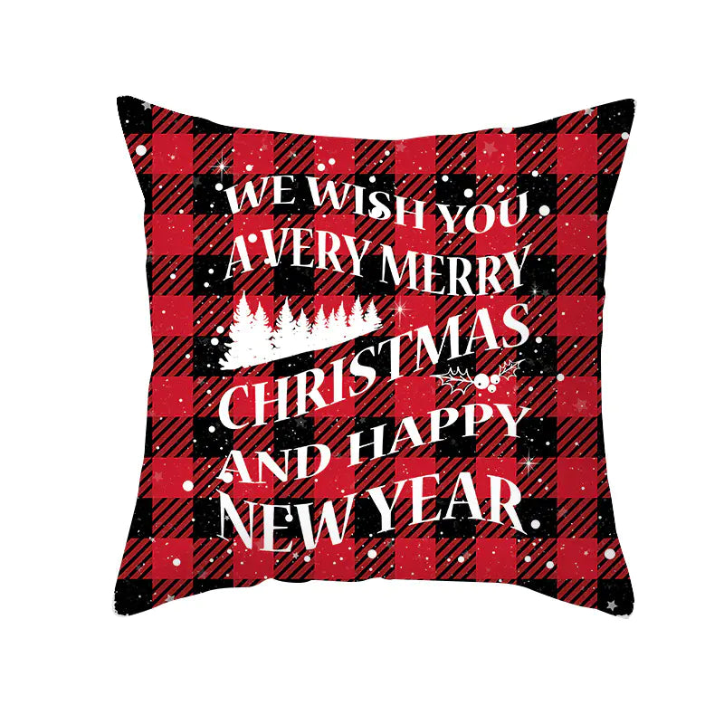Holiday Plaid Peachskin Pillow Cover