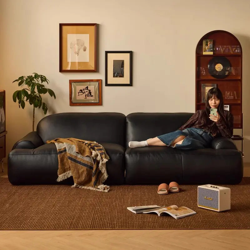 Modern Minimalist Leather Sofa Set