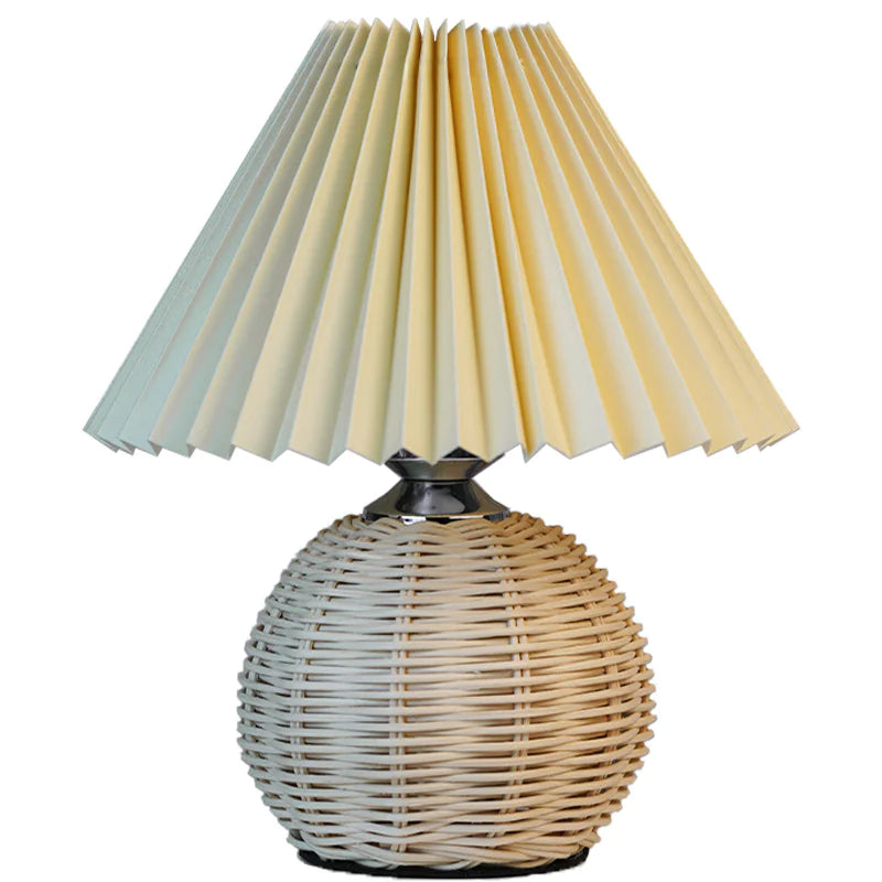 Scandinavian Pleated Bedroom Lamp with LED