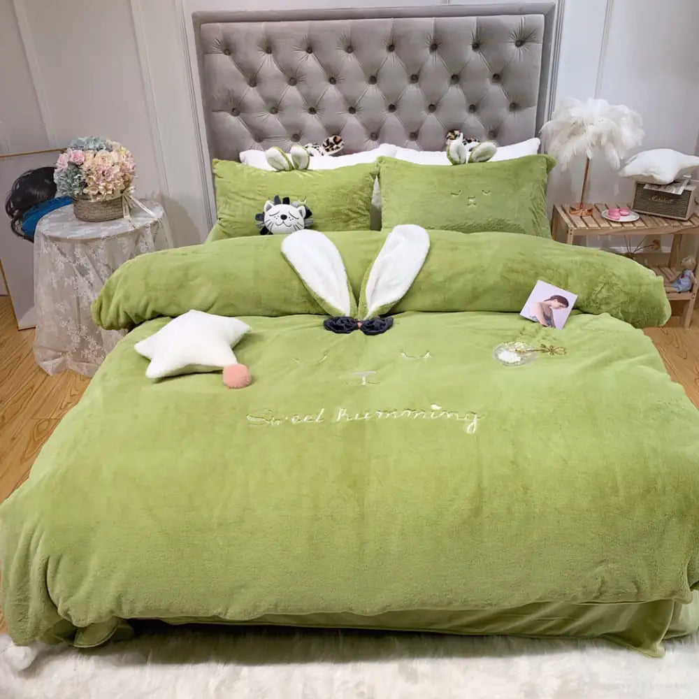 Longeared Cute Rabbit Series Bow Hair Ball Set (4pcs)