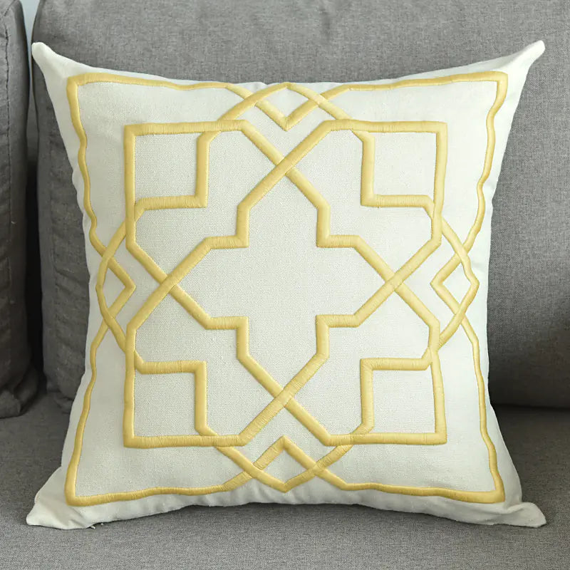 Chic Geometric Linen Pillow Cover